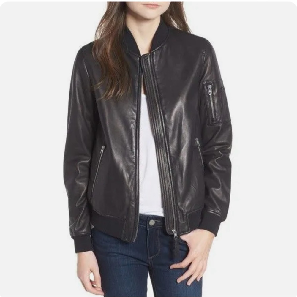 Mackage leather bomber